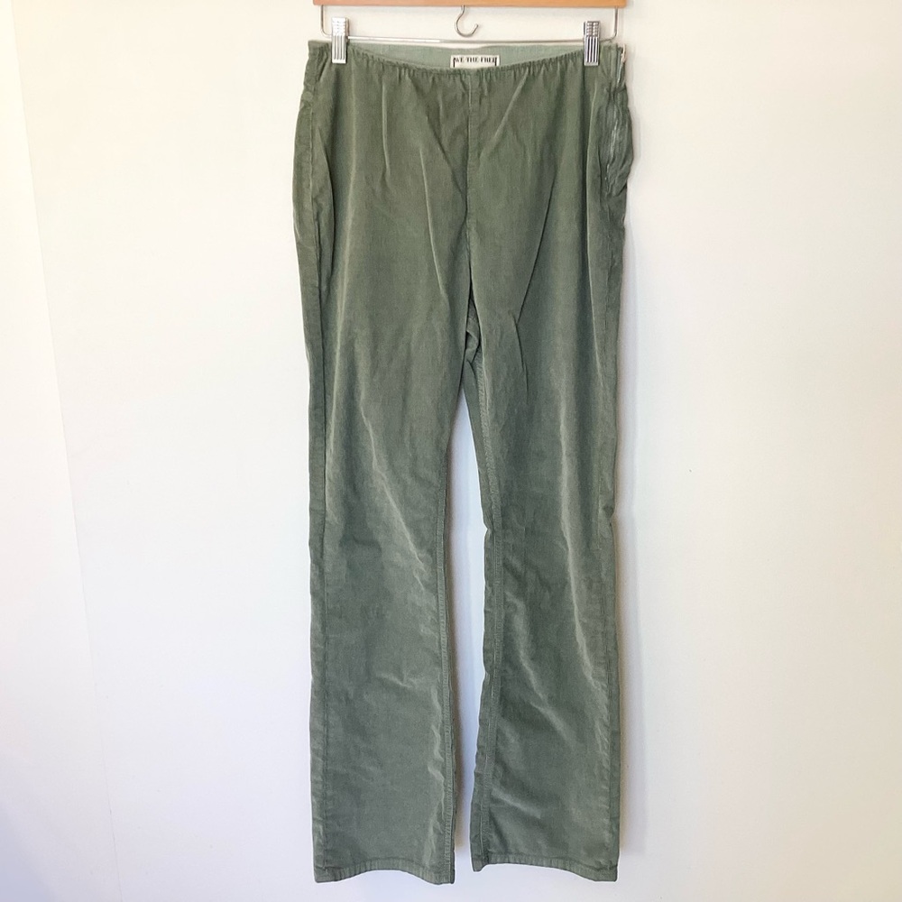 Free People We The Free Jenny High Rise Corduroy Slim Flare Jeans - Green - 31